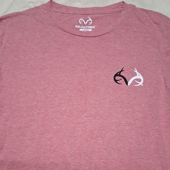 Realtree Heathered Pink Tee with Logo - Picture 1 of 8